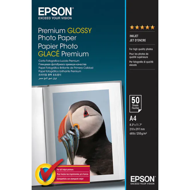 Hovedbilde Epson A4 Premium Glossy Photo Paper 255g, 50 Ark