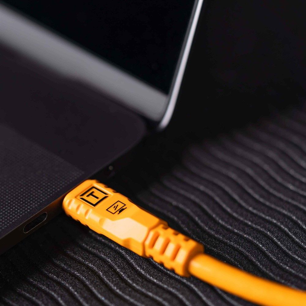 TetherPro Optima 10G USB-C, 1,8m, Rett til Vinklet, Oransje