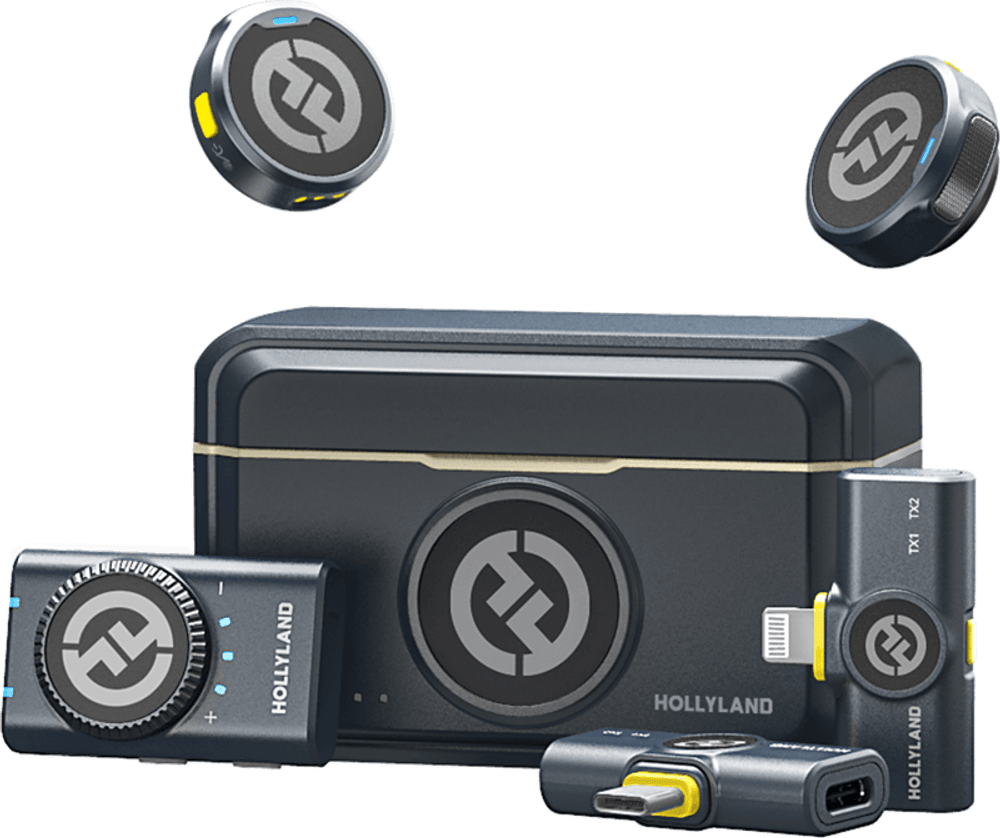 Hollyland  Lark M2 Combo - Wireless Lavalier Microphone (Duo,ShineCharcoal)