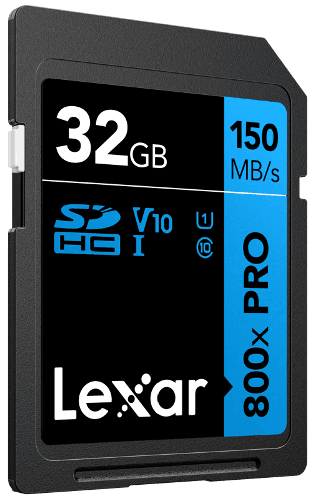 Lexar SDHC 800x Pro UHS-I cards, C10 (V10) U1, R150, 32GB