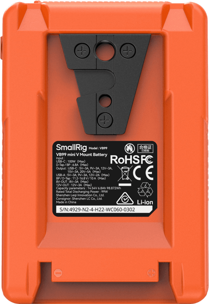 SmallRig 4929 V-Mount Battery Mini VB99 (Orange)