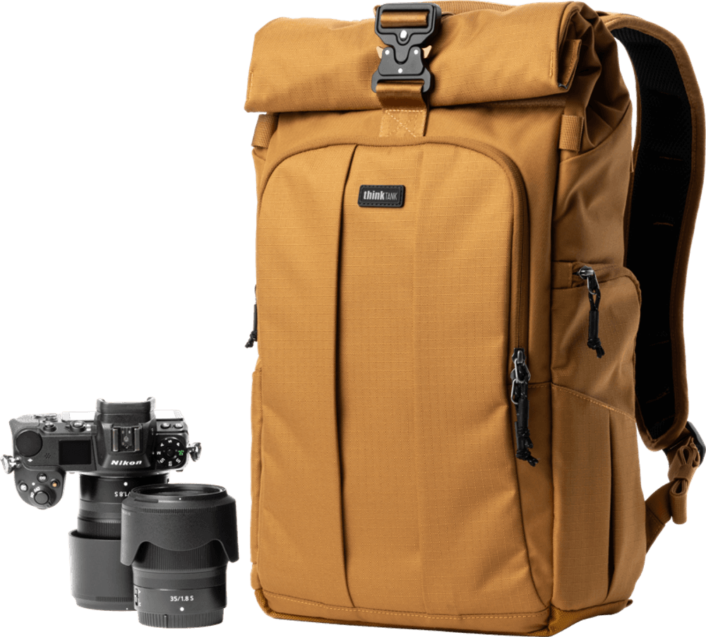 Think Tank FocusPoint 22L I Hybrid RollTop Backpack I Golden Hour